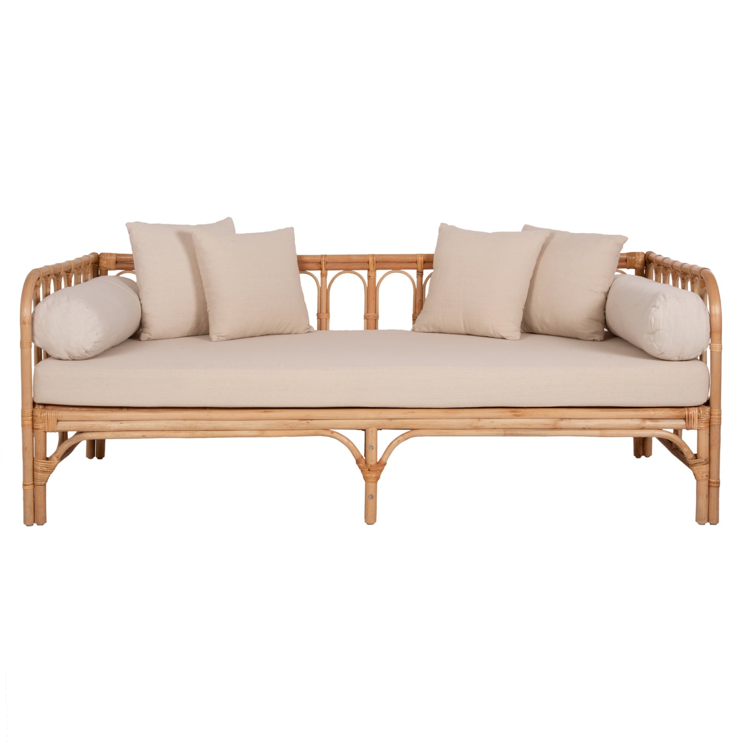Daybed-sofa Lignano Hm9660 Rattan In Natural-beige Cushions 200x100x75hcm.