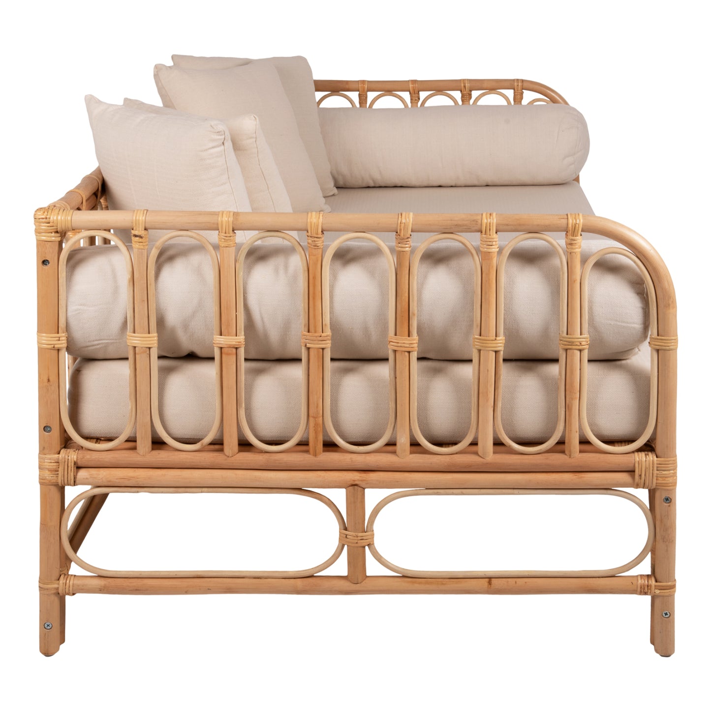 Daybed-sofa Lignano Hm9660 Rattan In Natural-beige Cushions 200x100x75hcm.