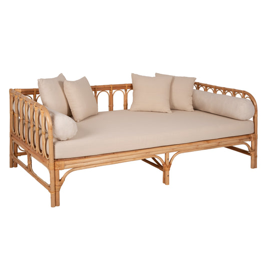 Daybed-sofa Lignano Hm9660 Rattan In Natural-beige Cushions 200x100x75hcm.