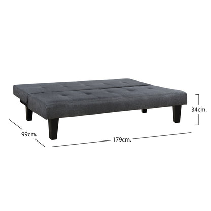 Sofa/bed Hm3000.02 Grey Fabric 180x82.5x78Υ εκ.