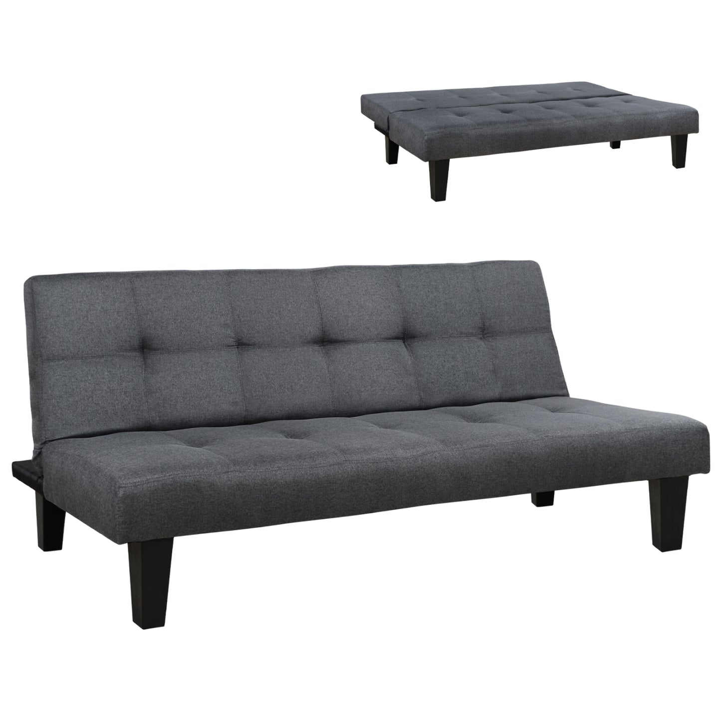 Sofa/bed Hm3000.02 Grey Fabric 180x82.5x78Υ εκ.