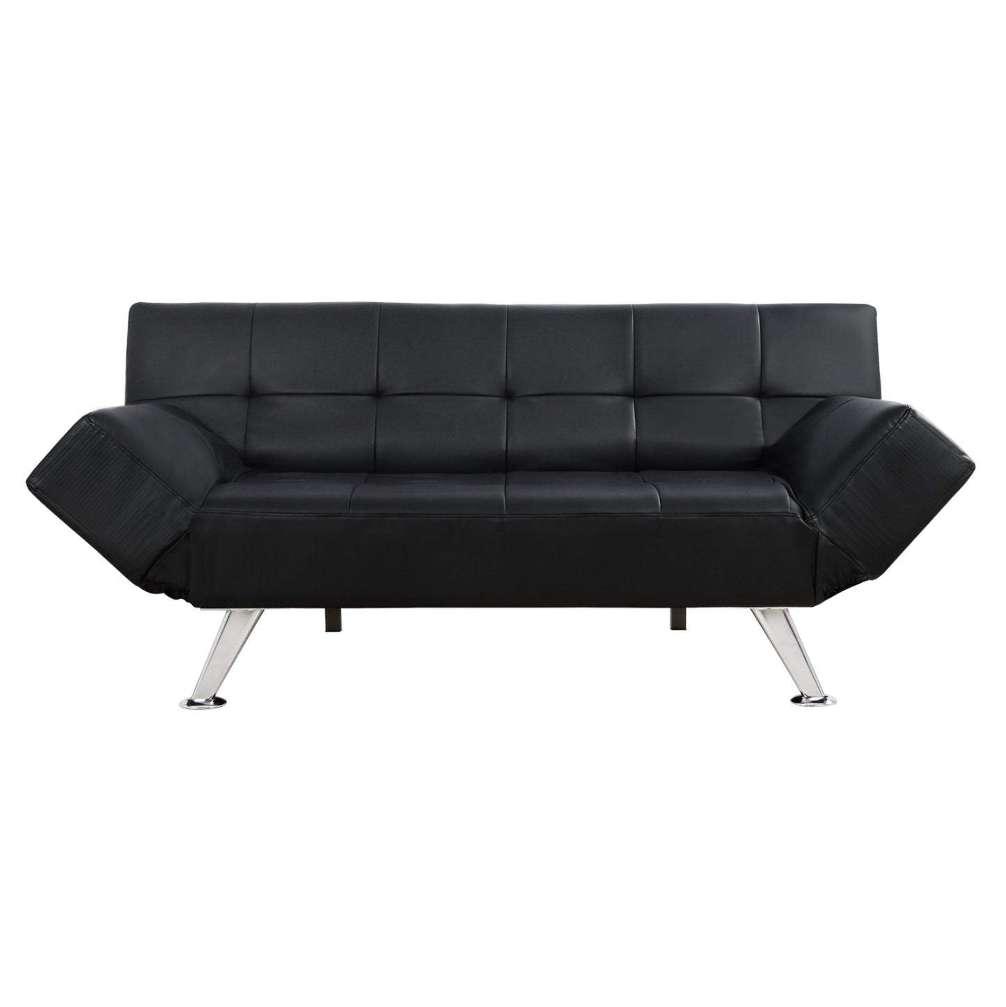 Sofa/bed Hm3001.02 Thom With Folding Arms Black Pu 189x93x82 Cm