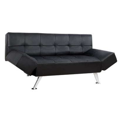 Sofa/bed Hm3001.02 Thom With Folding Arms Black Pu 189x93x82 Cm
