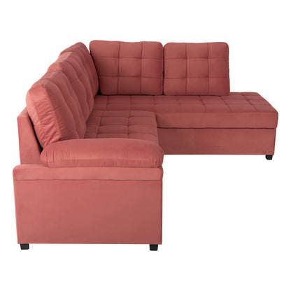 Sofabed Right Corner Jade Hm3144.03r Dusty Pink Velvet 250x80-180x73-88hcm.