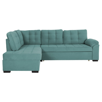 Sofabed Left Corner Jade Hm3144.04l Seafoam Green Velvet 250x80-180x73-88hcm.