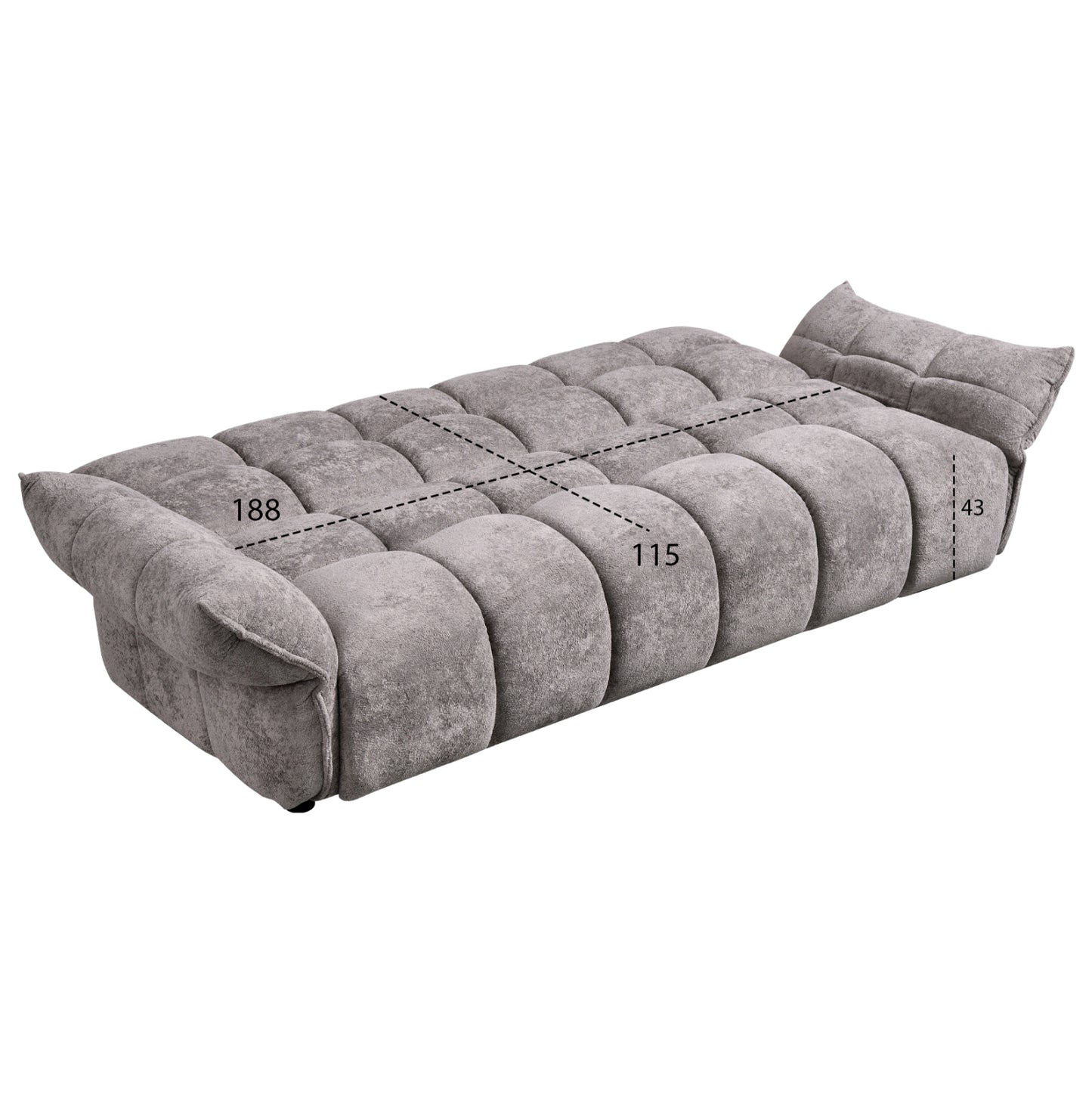 Sofabed Melu Hm3314.01 Grey Fabric--pocket Springs Seat 240-250x90x85hcm.