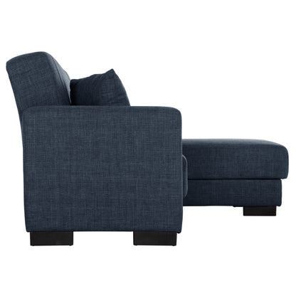 Corner Sofa-bed Ghufran Hm3244.07 Reversible With Storage Space-blue Fabric 202x140x78hcm.