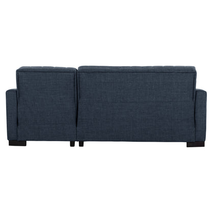 Corner Sofa-bed Ghufran Hm3244.07 Reversible With Storage Space-blue Fabric 202x140x78hcm.
