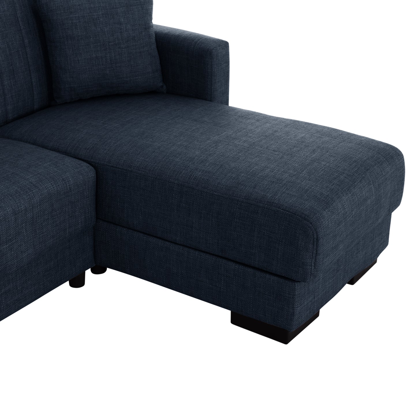 Corner Sofa-bed Ghufran Hm3244.07 Reversible With Storage Space-blue Fabric 202x140x78hcm.