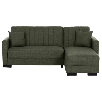 Hm3244.05, Corner Sofa-bed, Dark Olive, Reversible, 202x140x78cm