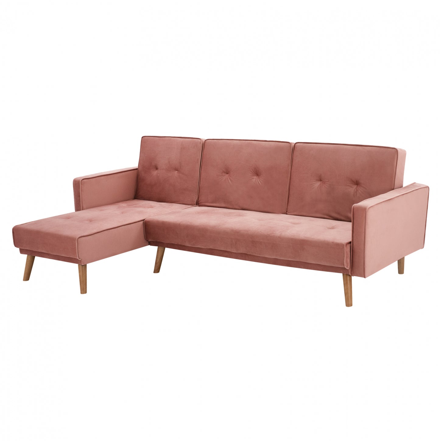 Reversible Corner Sofa Talia Hm3153.02 Velvet In Dusty Pink 267x153x85cm.