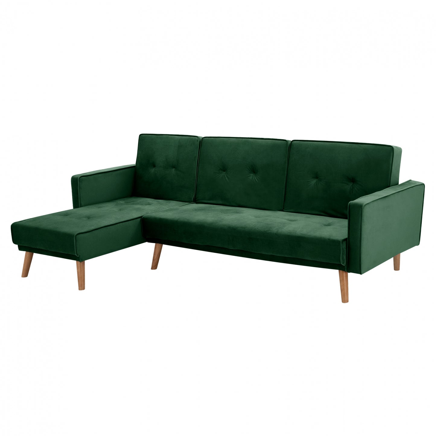 Reversible Corner Sofa-bed Talia Hm3153.03 Velvet In Green 267x153x85cm