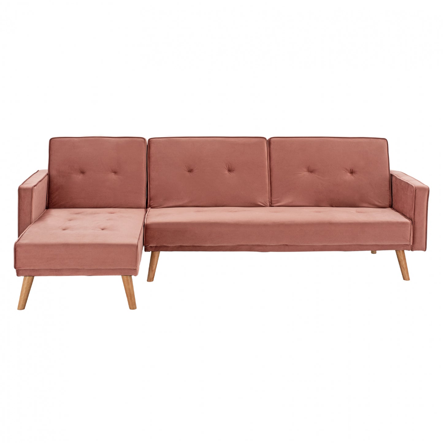 Reversible Corner Sofa Talia Hm3153.02 Velvet In Dusty Pink 267x153x85cm.