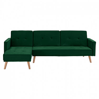 Reversible Corner Sofa-bed Talia Hm3153.03 Velvet In Green 267x153x85cm