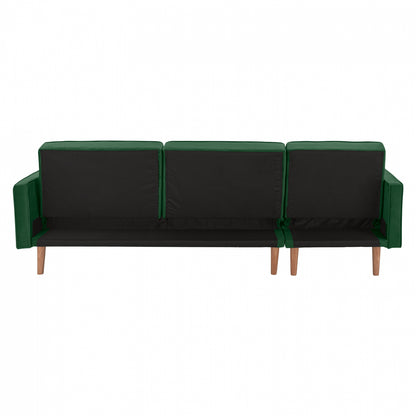 Reversible Corner Sofa-bed Talia Hm3153.03 Velvet In Green 267x153x85cm