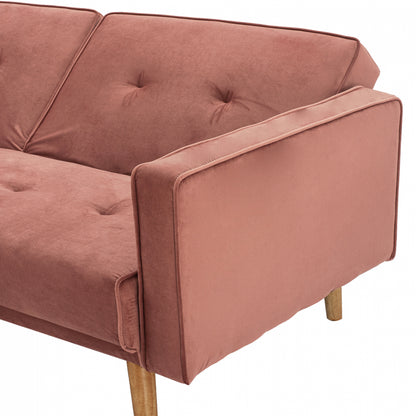 Reversible Corner Sofa Talia Hm3153.02 Velvet In Dusty Pink 267x153x85cm.