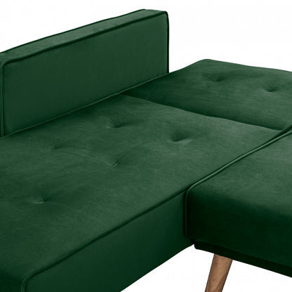 Reversible Corner Sofa-bed Talia Hm3153.03 Velvet In Green 267x153x85cm