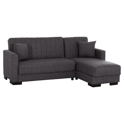 Hm3244.03,ghufran Corner Sofa-bed, Grey, Reversible, 202x140x78cm