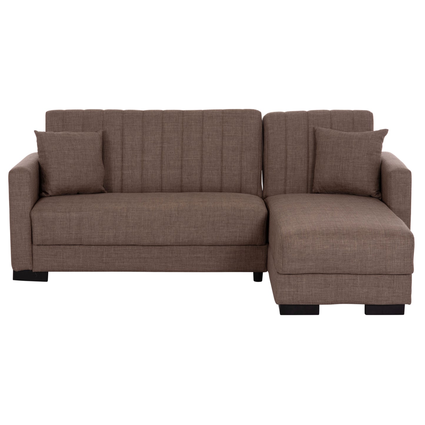 Hm3244.02, Corner Sofa-bed, Reversible, Brown, 202x140x78h