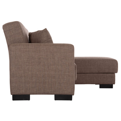 Hm3244.02, Corner Sofa-bed, Reversible, Brown, 202x140x78h