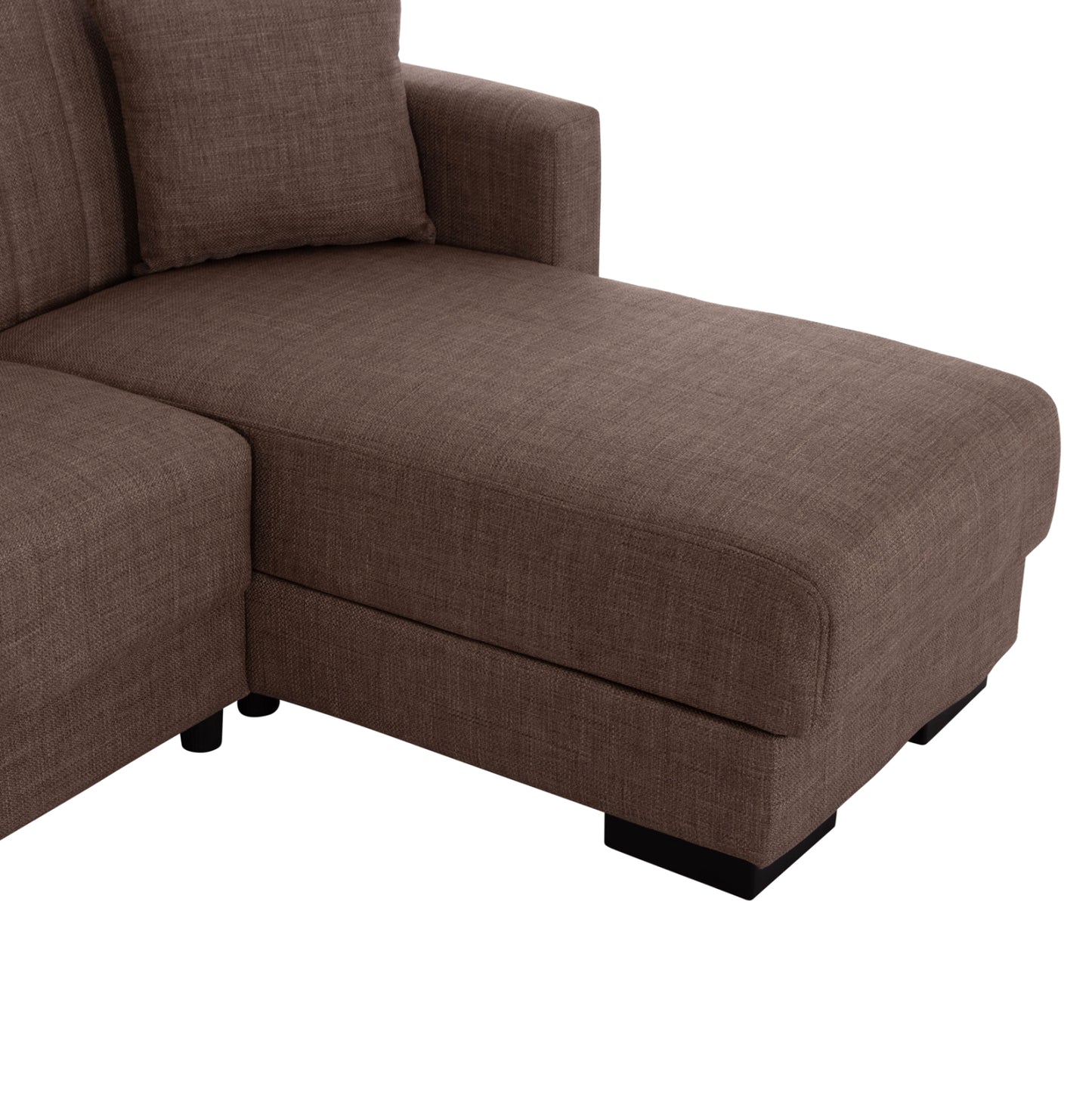 Hm3244.02, Corner Sofa-bed, Reversible, Brown, 202x140x78h