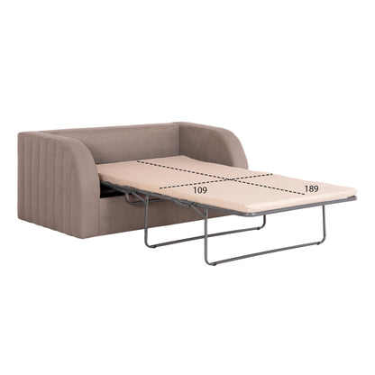 SOFA BED ILSA BEIGE STAINPROOF FABRIC-FOLDING COT BED 160x88x68Hcm.