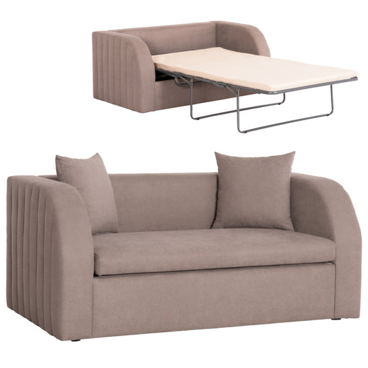 SOFA BED ILSA BEIGE STAINPROOF FABRIC-FOLDING COT BED 160x88x68Hcm.