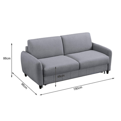 Sofabed With Foldable Mattress Etudine Hm3311.01 Grey Fabric 190x98x90hcm