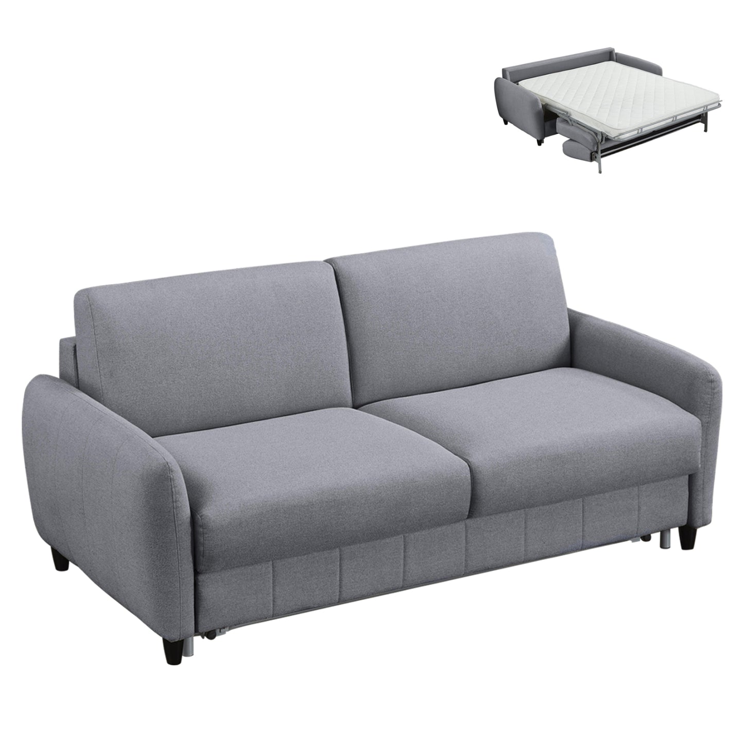 Sofabed With Foldable Mattress Etudine Hm3311.01 Grey Fabric 190x98x90hcm