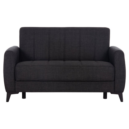 Sofa-bed 2-seater With Storage Space Nikko Hm3293.01 Grey Fabric 144x75x84hcm.