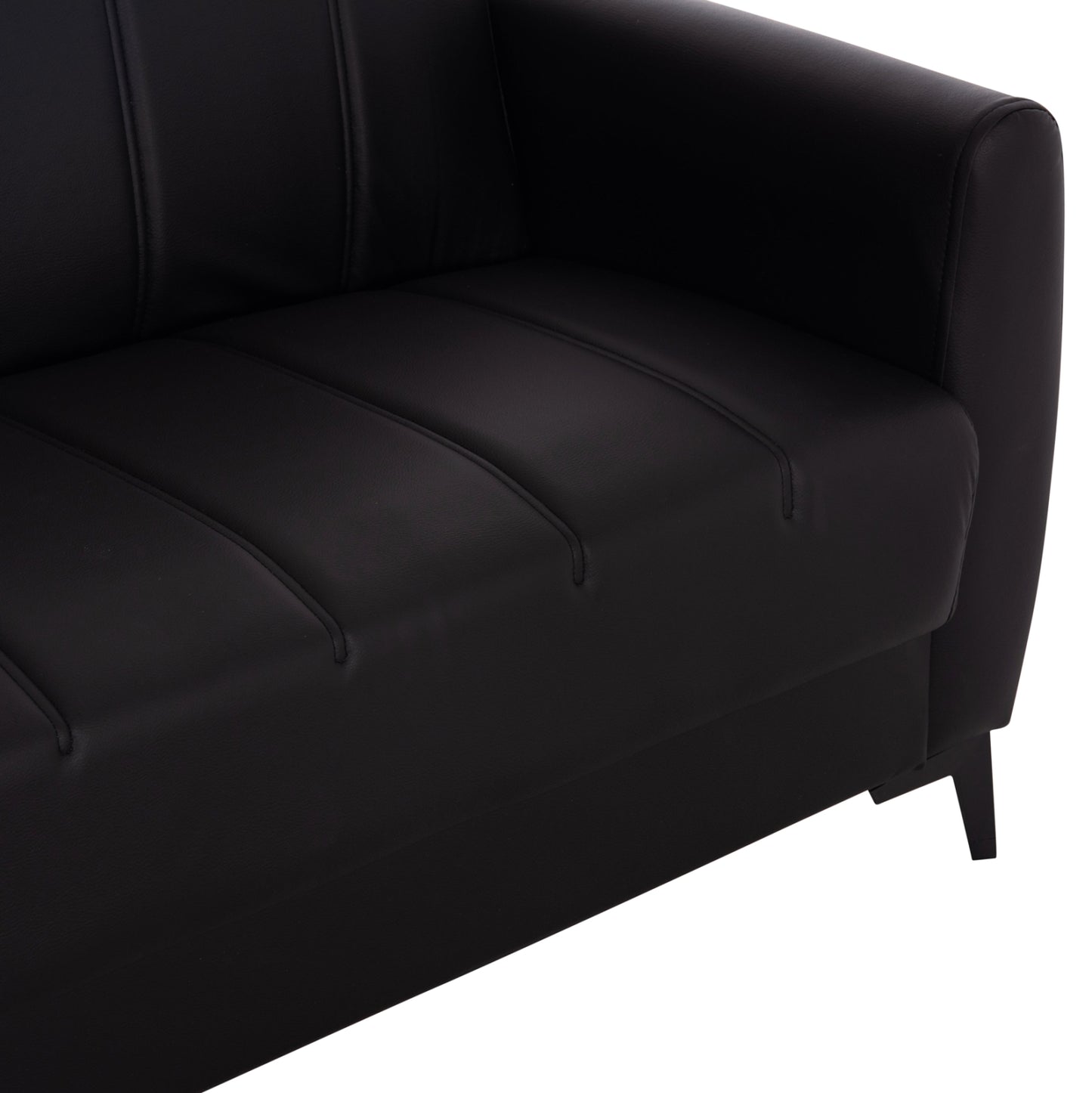 Sofa-bed 2-seater With Storage Space Nikko Hm3293.11 Black Pu 144x75x84hcm.