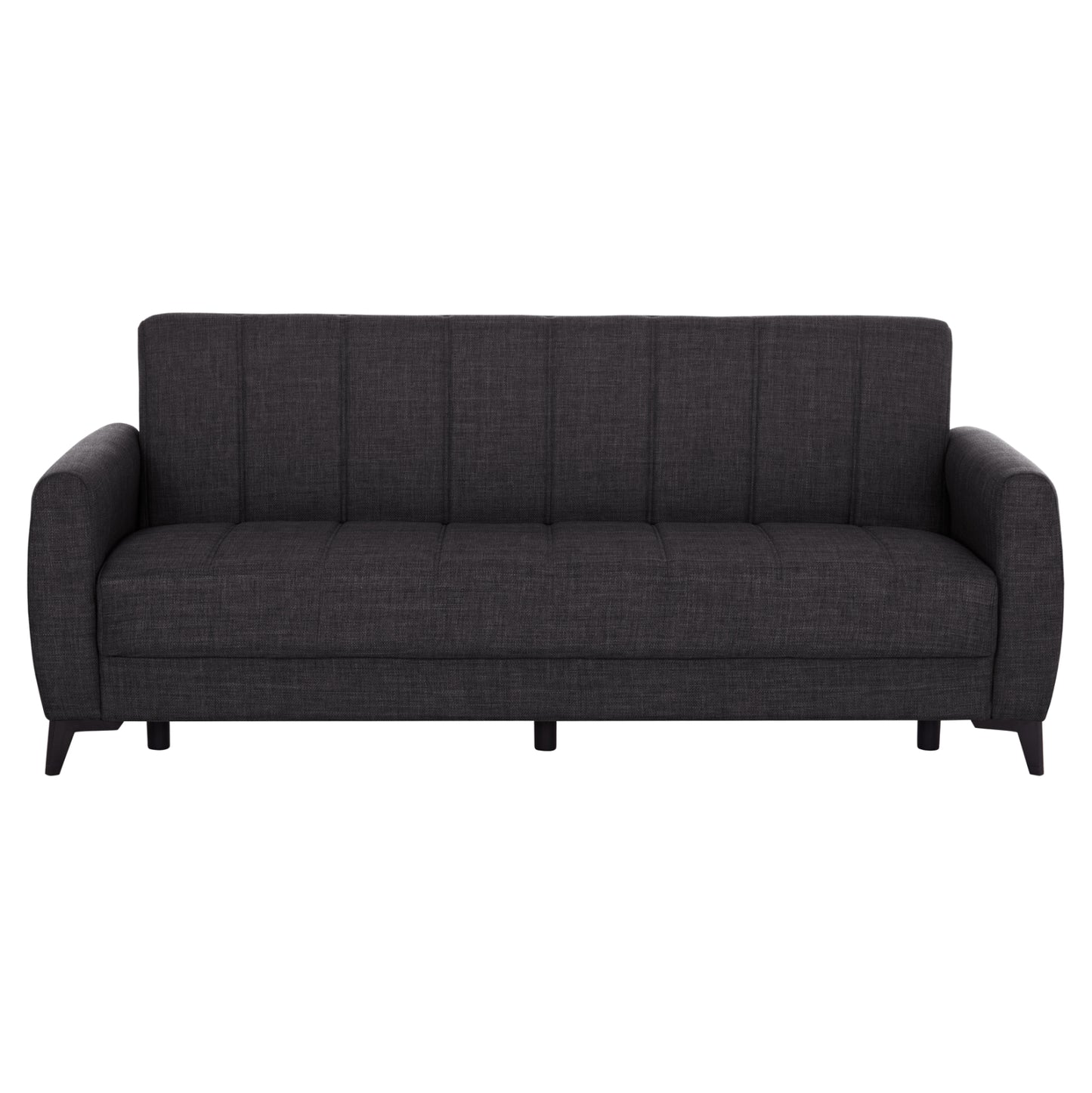 Sofa-bed 3-seater With Storage Space Nikko Hm3292.01 Grey Fabric 209x76x83hcm.
