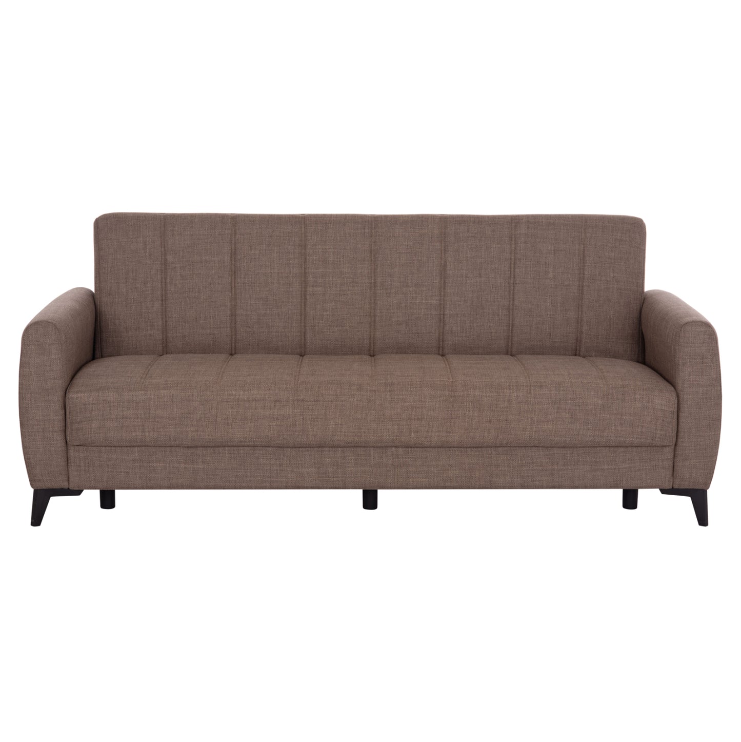 Sofa-bed 3-seater With Storage Space Nikko Hm3292.02 Brown Fabric 209x76x83hcm.