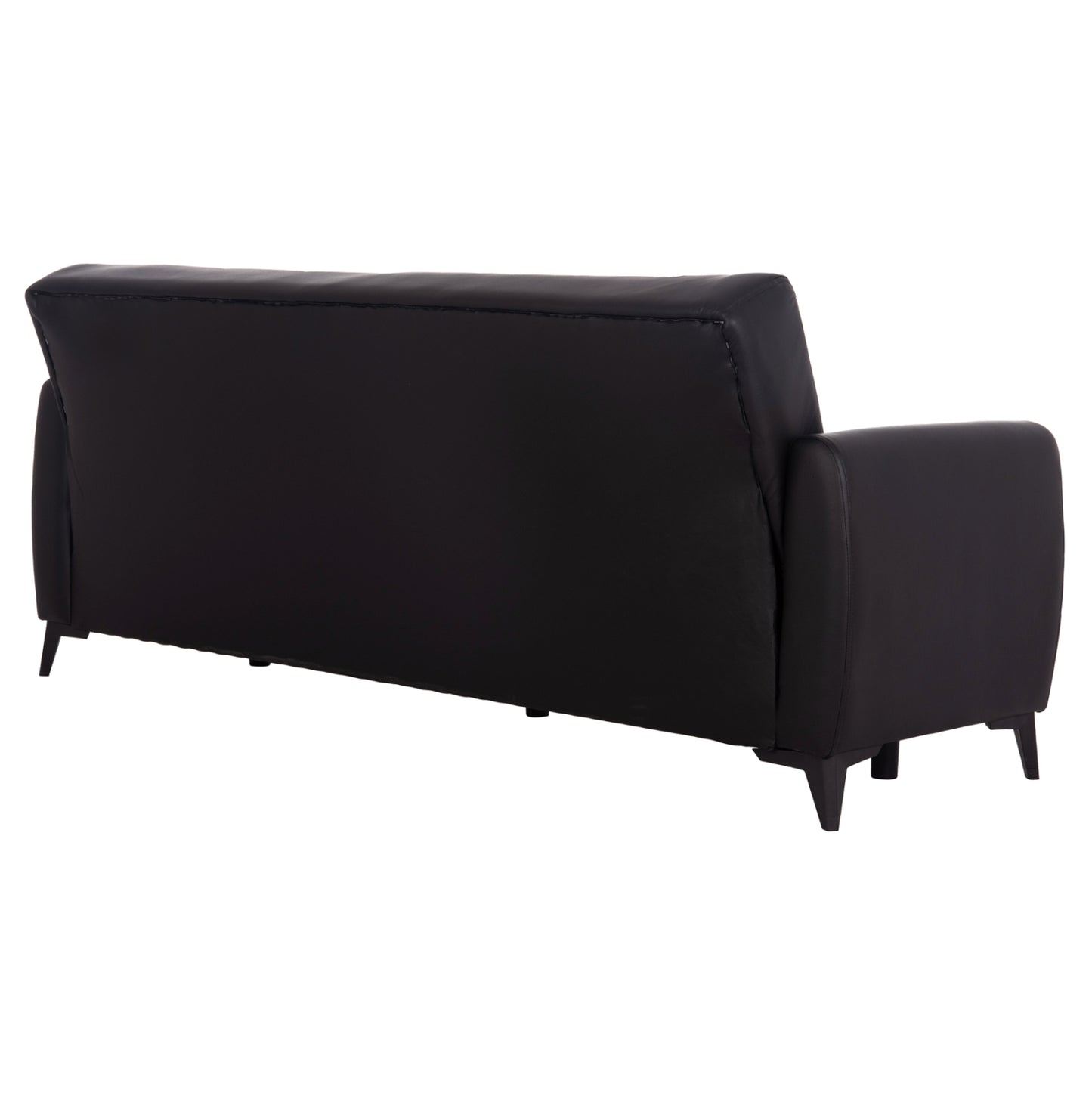 Sofa-bed 3-seater With Storage Space Nikko Hm3292.11 Black Pu 207x80x82hcm.