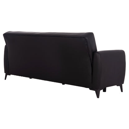 Sofa-bed 3-seater With Storage Space Nikko Hm3292.11 Black Pu 207x80x82hcm.