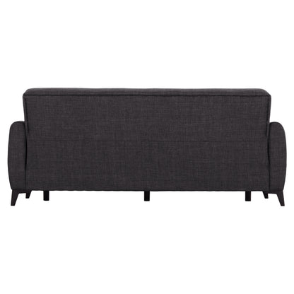 Sofa-bed 3-seater With Storage Space Nikko Hm3292.01 Grey Fabric 209x76x83hcm.