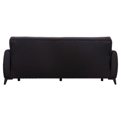 Sofa-bed 3-seater With Storage Space Nikko Hm3292.11 Black Pu 207x80x82hcm.