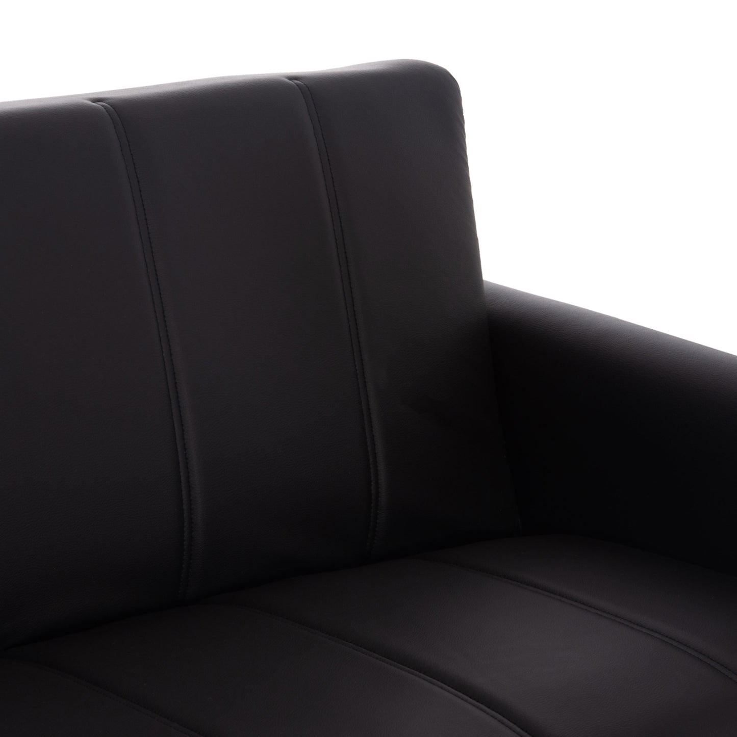 Sofa-bed 3-seater With Storage Space Nikko Hm3292.11 Black Pu 207x80x82hcm.