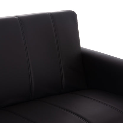 Sofa-bed 3-seater With Storage Space Nikko Hm3292.11 Black Pu 207x80x82hcm.
