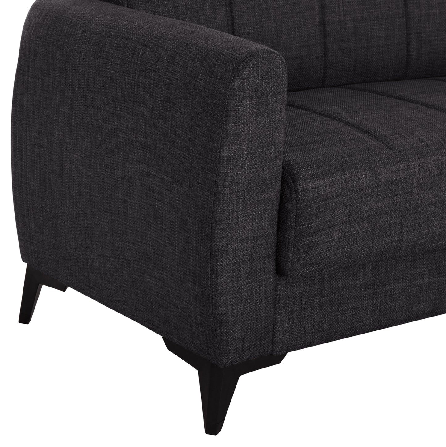 Sofa-bed 3-seater With Storage Space Nikko Hm3292.01 Grey Fabric 209x76x83hcm.