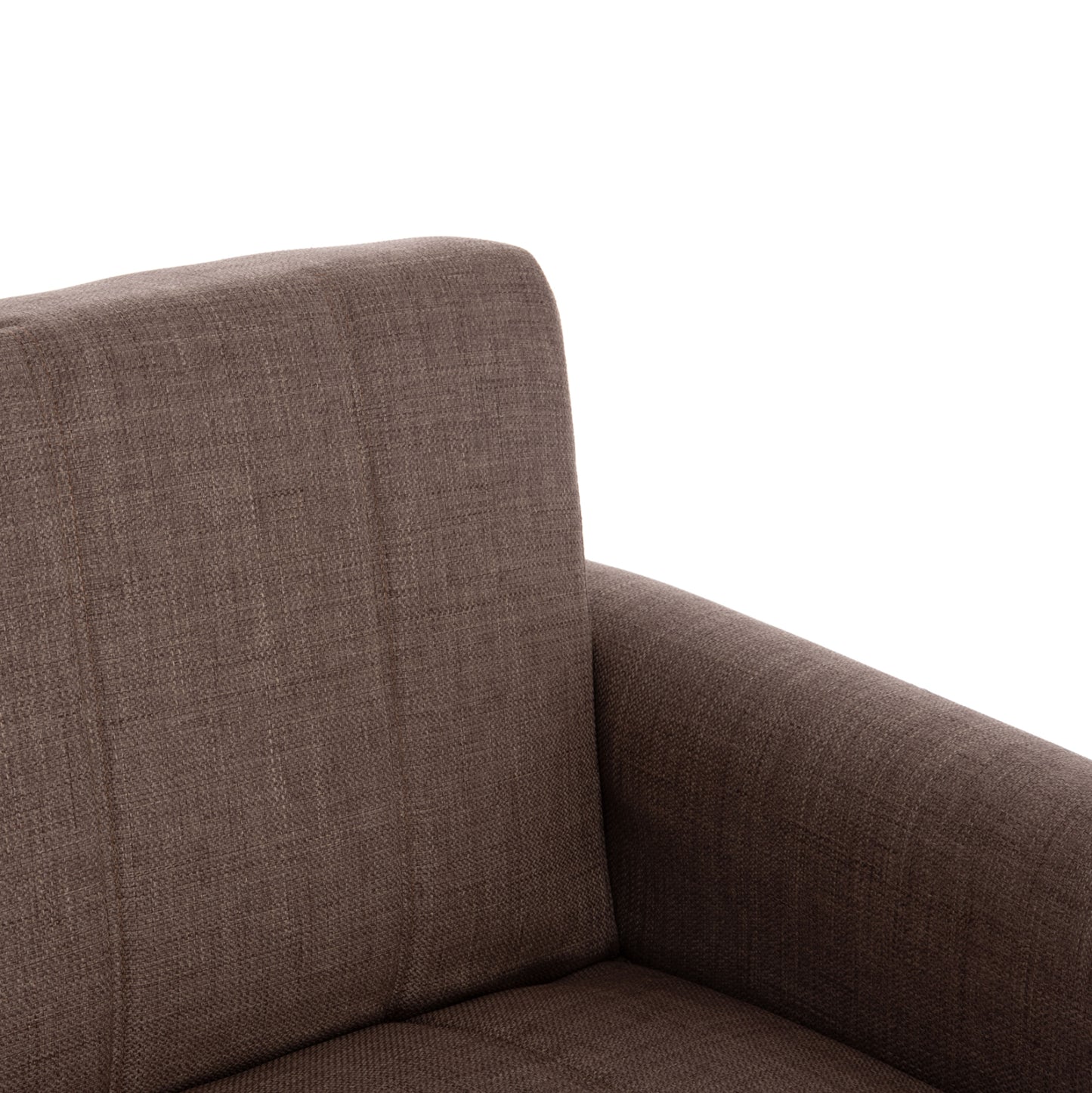 Sofa-bed 3-seater With Storage Space Nikko Hm3292.02 Brown Fabric 209x76x83hcm.
