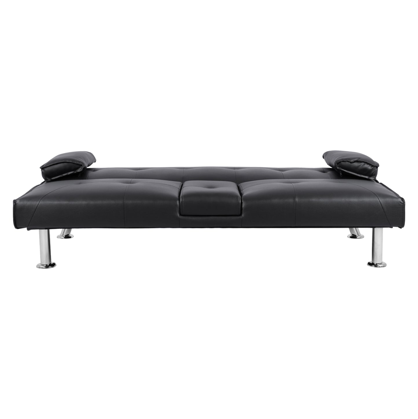 Bed Sofa From Black Pu 165x76,5x79cm And Folding Arm Hm3157.01