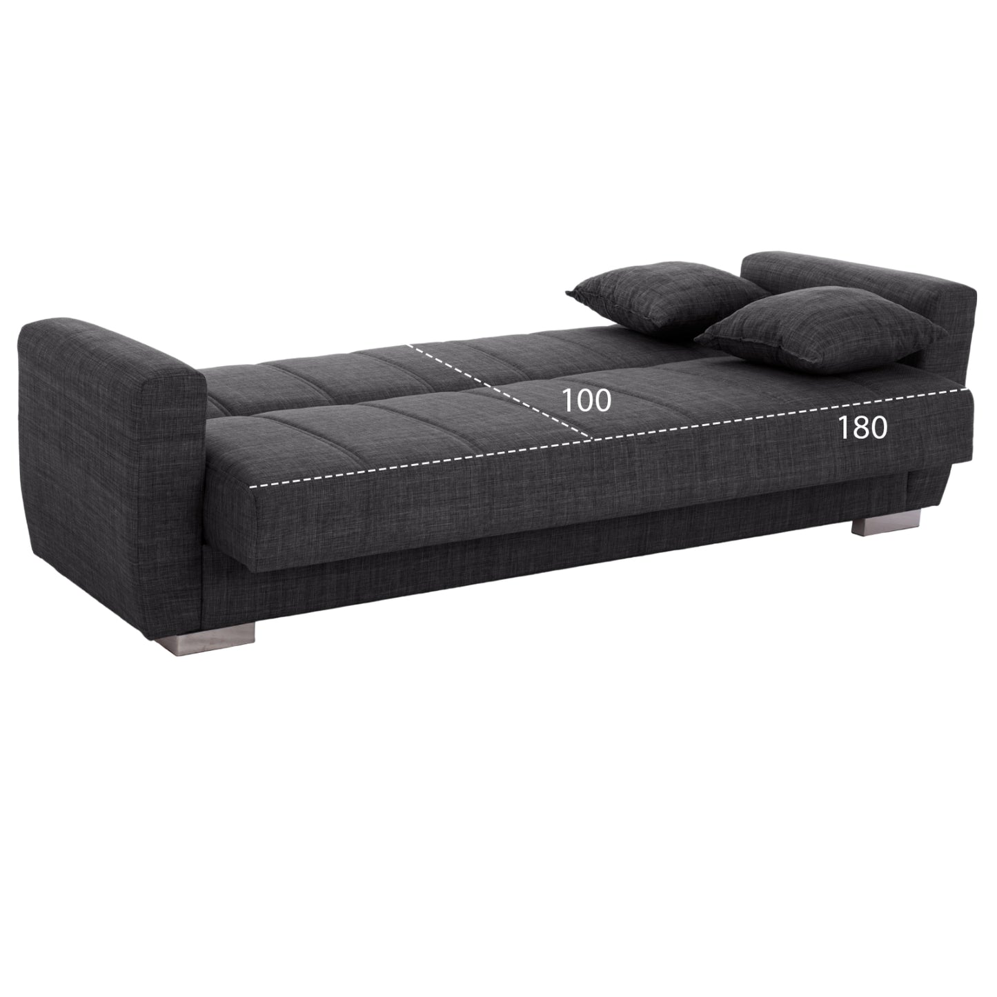 Hm3240.03, 3-seater Sofa-bed, Grey, 215x85x76