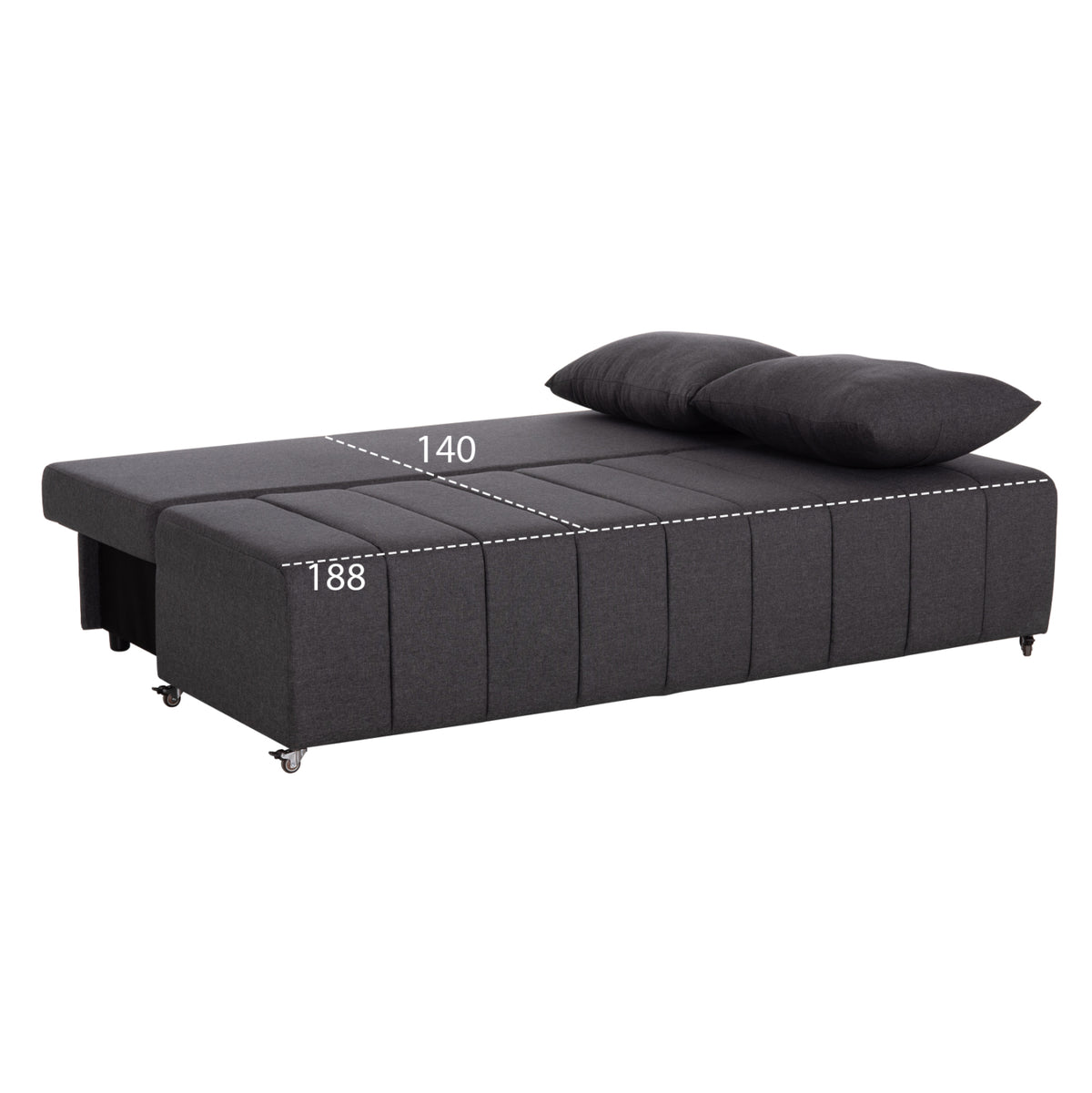 Sofa-bed 3-seater Kend Hm3313.01 Fabric In Grey 188x85x82hcm.