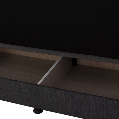 Hm3239.03 Andri Three-seater Sofa-bed, Gray Fabric, Short Legs, Without Arms
