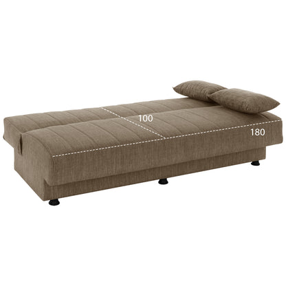 Hm3239.02 Andri Three-seater Sofa-bed, Brown Fabric
