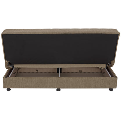 Hm3239.02 Andri Three-seater Sofa-bed, Brown Fabric