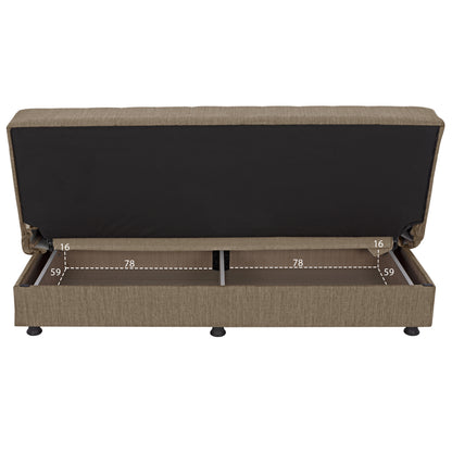 Hm3239.02 Andri Three-seater Sofa-bed, Brown Fabric-180x83x74Η