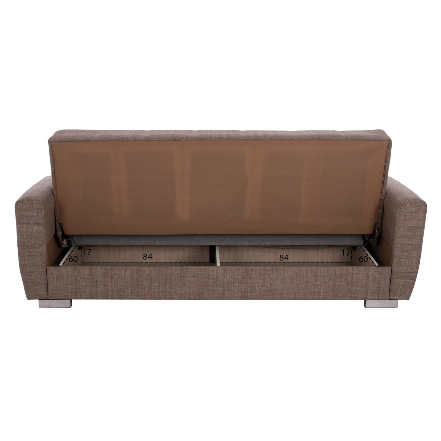 ΗΜ3240.02- 215x80x77cm, 3-seater Sofabed, Beige