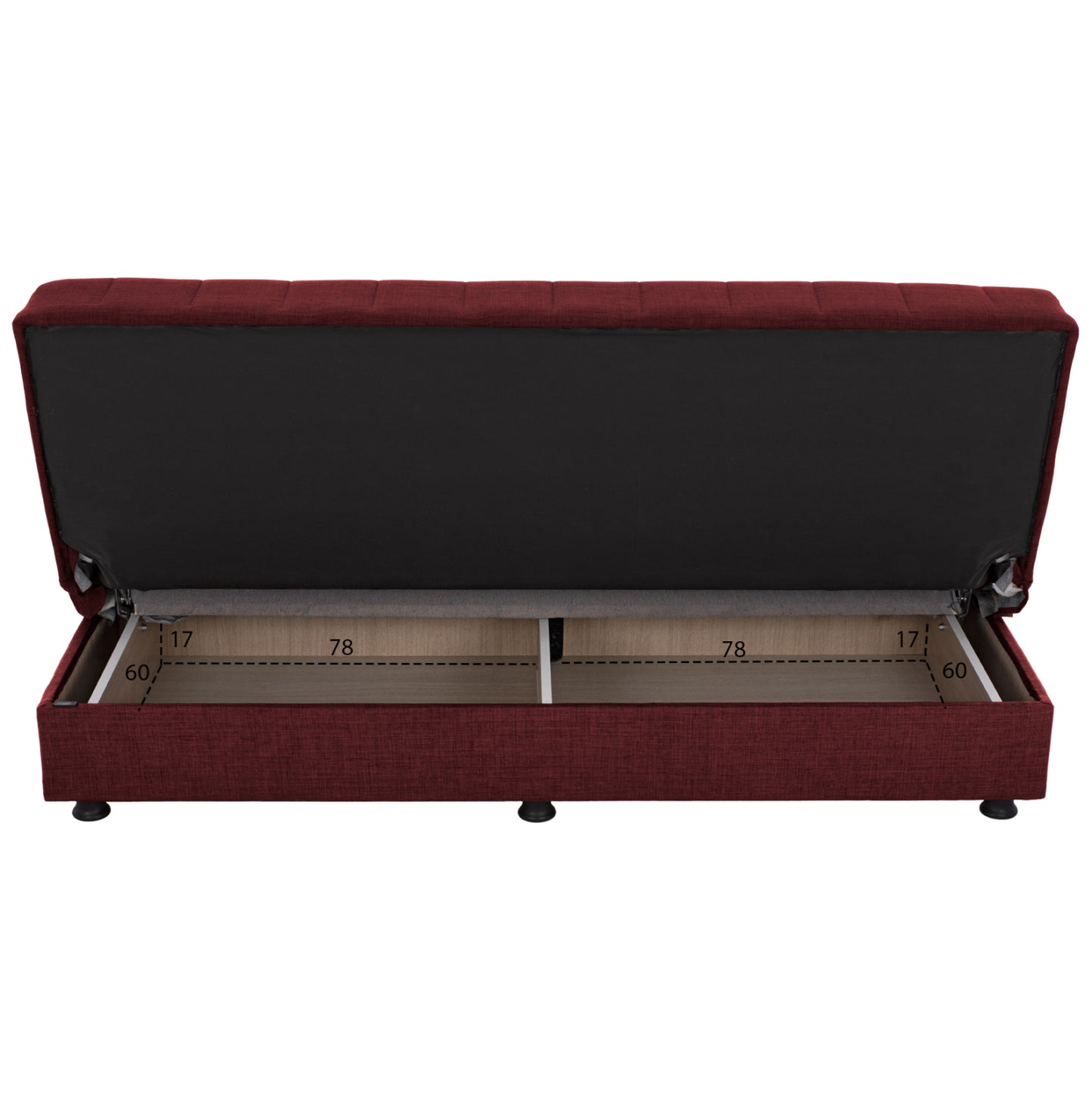 Andri Hm3239.06, Sofa-bed, 3 Seater, Red Fabric